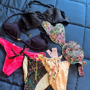 Target Wild Fable Cream Bikini with Red and Green Accents